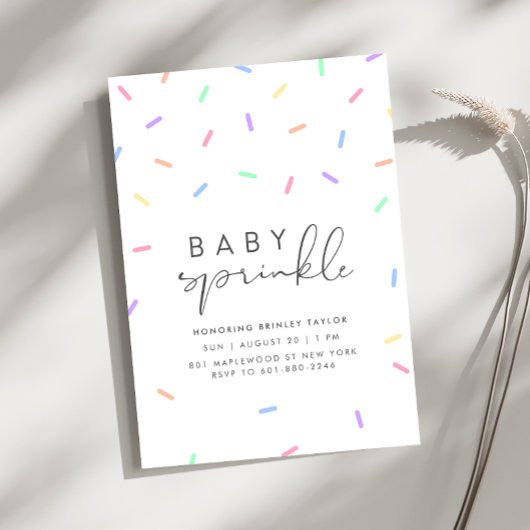 Minimalistische Baby Sprinkle Shower uitnodiging