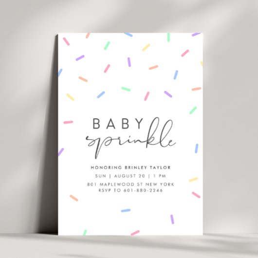 Minimalistische Baby Sprinkle Shower uitnodiging