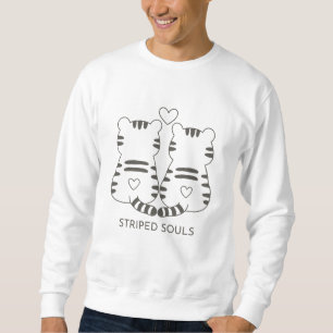 Minimalistische Baby Tiger Couple Line Art – Weddi Trui