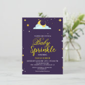 Minimalistische babyborrel met over the moon thema kaart (Staand voorkant)