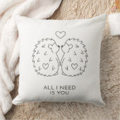 Minimalistische BabyDier Koppel Lijn Kunst–Huwelij Kussen (Deken)