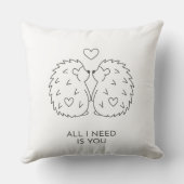 Minimalistische BabyDier Koppel Lijn Kunst–Huwelij Kussen (Achterkant)