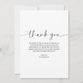 Minimalistische babyfeest 4 foto collage dank je w bedankkaart (Achterkant)