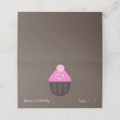 Minimalistische Baby's 1e Verjaardag Cupcake Table Plaatskaartje (Buitenkant ongevouwen)