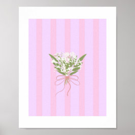 Minimalistische Baby's Breath Bouquet Poster
