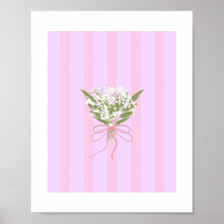 Minimalistische Baby's Breath Bouquet Poster