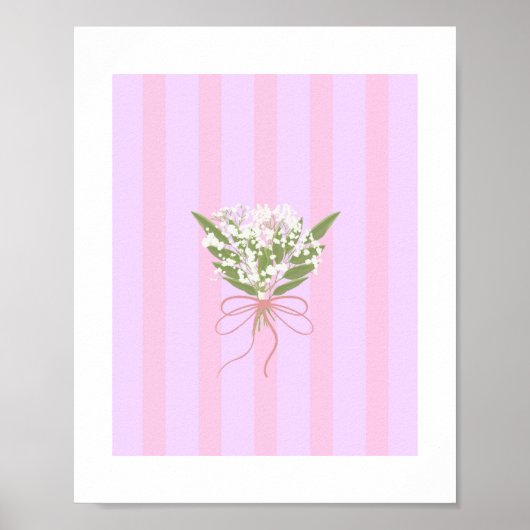 Minimalistische Baby's Breath Bouquet Poster (Voorkant)