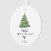 Minimalistische Baby's Eerste Kerstfoto Ornament (voorkant)