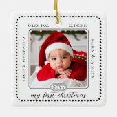 Minimalistische baby's eerste Kerstmis Geboorte St Keramisch Ornament (Voorkant)