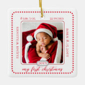 Minimalistische baby's eerste Kerstmis Geboorte St Keramisch Ornament (Voorkant)