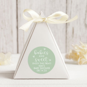 Minimalistische baby's zijn zoet Baby shower salie Ronde Sticker