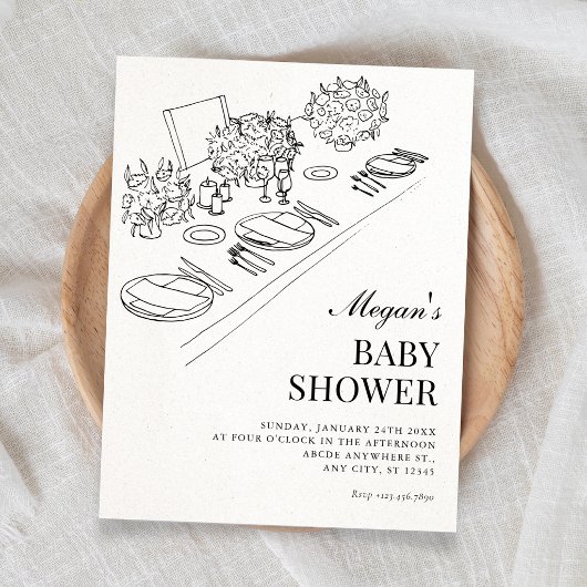 Minimalistische babyshower kaart