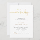 Minimalistische babyshower script moderne uitnodig kaart (Voorkant)