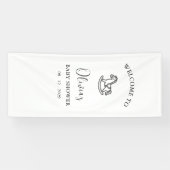 Minimalistische babyshowerschild met schommelpaard spandoek (Horizontaal)