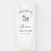 Minimalistische babyshowerschild met schommelpaard spandoek (Verticaal)