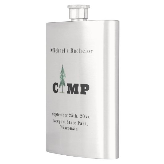 Minimalistische Bachelor Camp Pine Tree Modern Mon Flacon (Links)