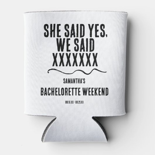 Minimalistische Bachelorette Weekend Koelbox Blikjeskoeler (Voorkant)