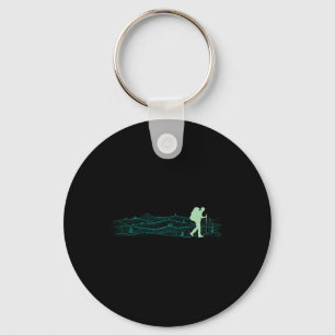 Minimalistische backpacking camping Wandelgraphic Sleutelhanger