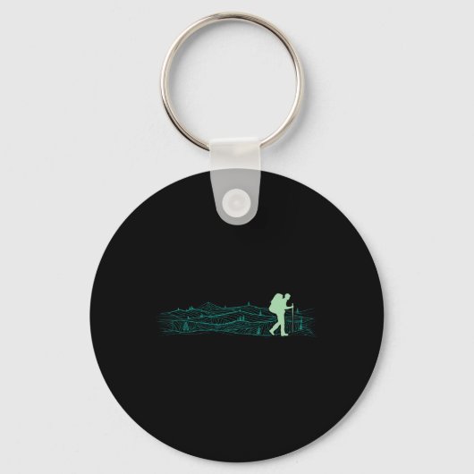 Minimalistische backpacking camping Wandelgraphic Sleutelhanger (Voorkant)