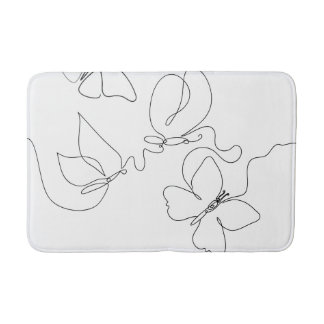 Minimalistische badmat met vlinder