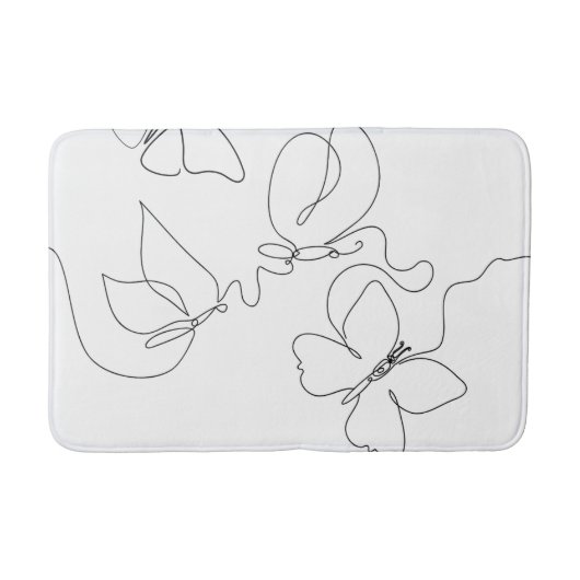 Minimalistische badmat met vlinder (Voorkant)