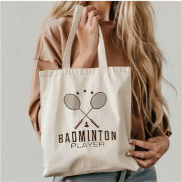 Minimalistische badmintonspeler met rackets tote bag