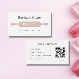 Minimalistische Bakery QR Sociale Media Visitekaartje