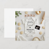 Minimalistische Baking Zwangerschapsaankondiging Kaart (Voorkant / Achterkant)