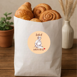 Minimalistische bakkerij Sticker gebakken met vrie