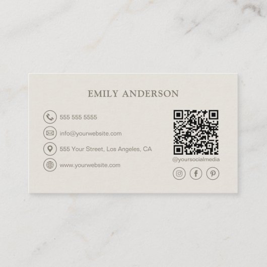 minimalistische bakkerij visitekaartje (Achterkant)