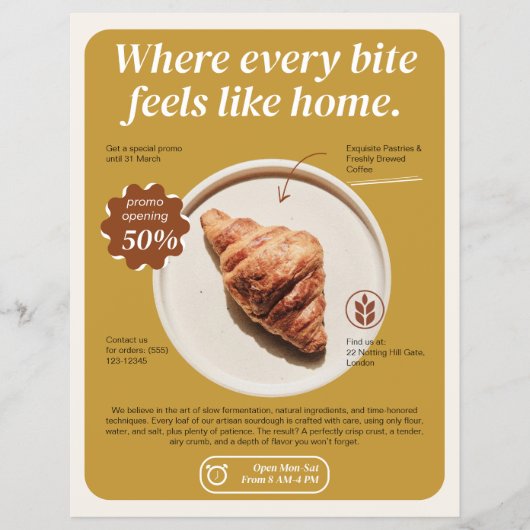 Minimalistische bakkerijflyer flyer (Voorkant)