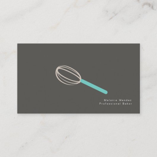 Minimalistische bakkerscake whisk Logo bakkerij Visitekaartje (Voorkant)