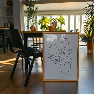Minimalistische Ballerina Lijn Kunstprint  Poster