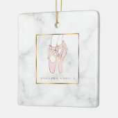 Minimalistische Ballerina Marble Ballet Slippers Keramisch Ornament (Links)