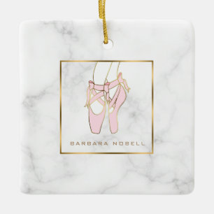 Minimalistische Ballerina Marble Ballet Slippers Keramisch Ornament