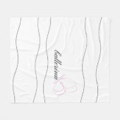 Minimalistische Ballerina & Roze Vlinder Wit Fleece Deken (Voorkant (Horizontaal))