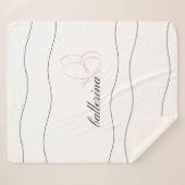 Minimalistische Ballerina & Roze Vlinder Wit Sherpa Deken (Voorkant (horizontaal))