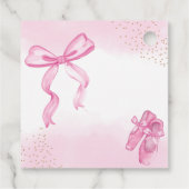 Minimalistische Ballerina Shoes Bow Baby shower Bedankjes Labels (Achterkant)