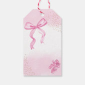 Minimalistische Ballerina Shoes Bow Baby shower Cadeaulabel (Achterkant)