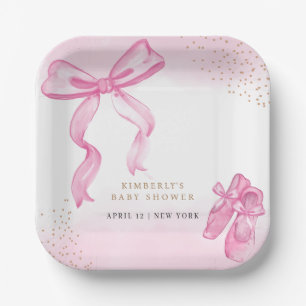 Minimalistische Ballerina Shoes Bow Baby shower Papieren Bordje