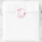 Minimalistische Ballerina Shoes Bow Baby shower Ronde Sticker (Tas)