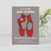Minimalistische ballet verjaardagsfeestje kaart (Staand voorkant)