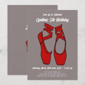 Minimalistische ballet verjaardagsfeestje kaart (Voorkant / Achterkant)