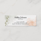 Minimalistische Bamboe Floral Style Mini Visitekaartje (Achterkant)