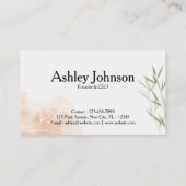 Minimalistische Bamboe Floral Style Visitekaartje (Achterkant)