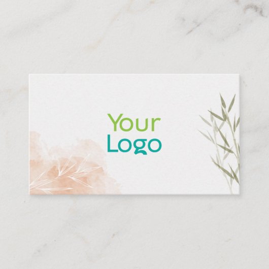 Minimalistische Bamboe Floral Style Visitekaartje (Voorkant)