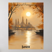 Minimalistische Bangkok Silhouette – Thaise Stadsk Poster (Voorkant)