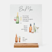 Minimalistische Bar Menu geïllustreerd Acryl teken Acryl Bord (Voorkant)