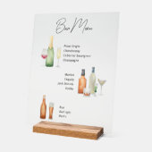 Minimalistische Bar Menu geïllustreerd Acryl teken Acryl Bord (Hoek)