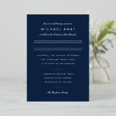 Minimalistische Bar Mitswa Navy Blau Zilver Folie Uitnodiging (Staand Voorkant)